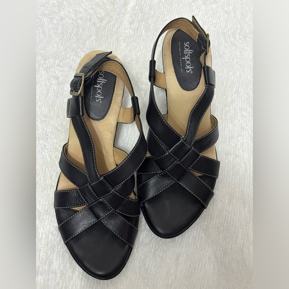 Softspots Black Strappy Sandals with Ankle Strap 🖤 - Picture 1 of 7